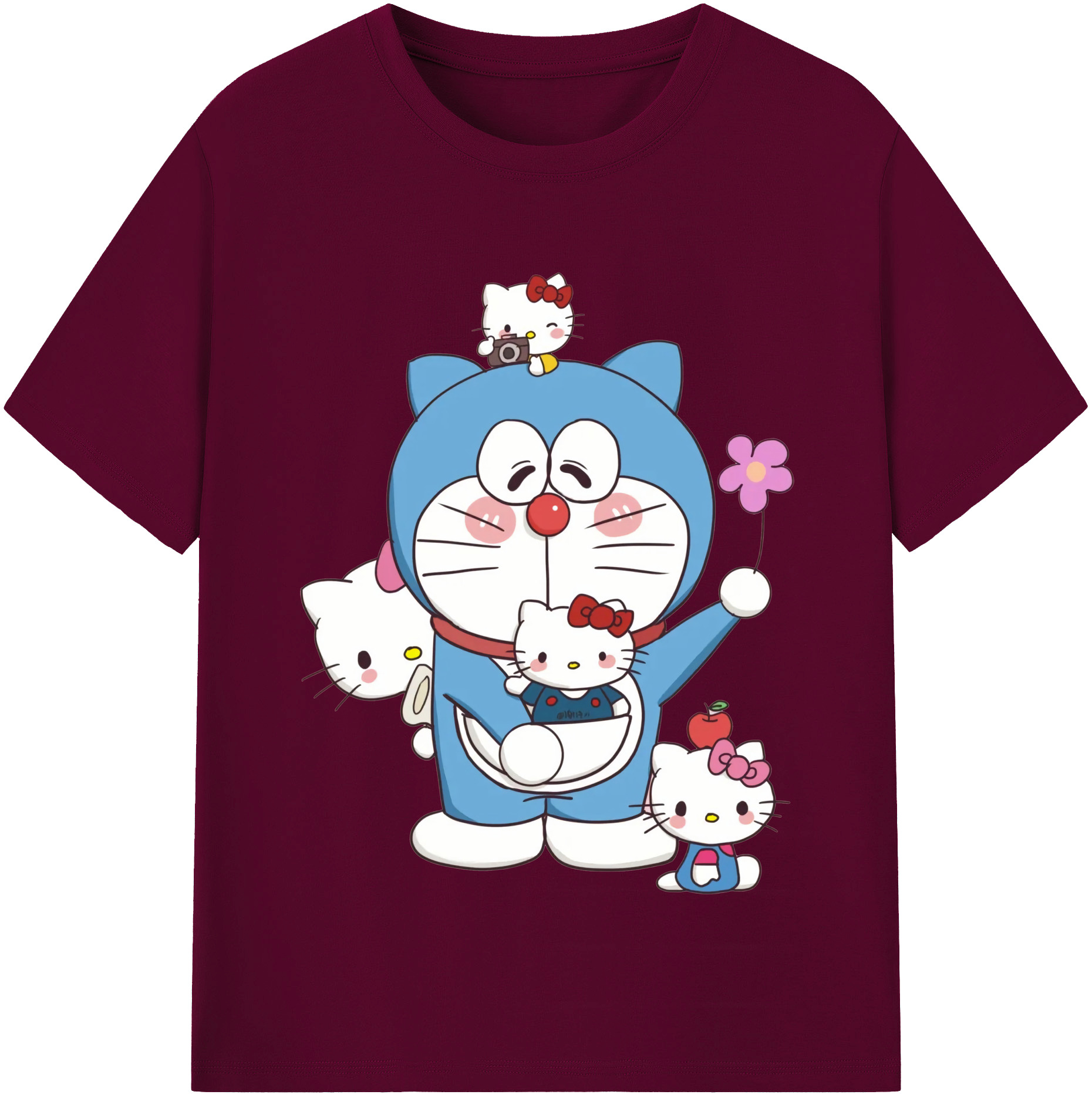 （画像用） ドラえもん Doraemon レディースカジュアルプリントTシャツ（綿100％）